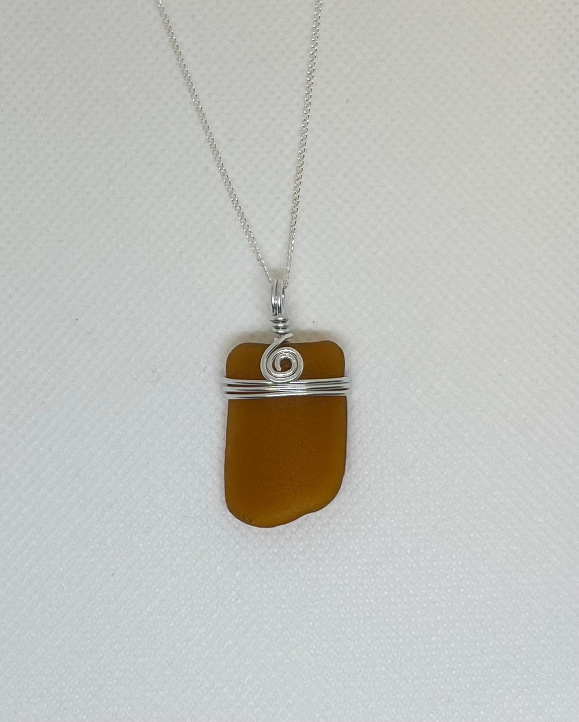 Amber Sea Glass Pendant